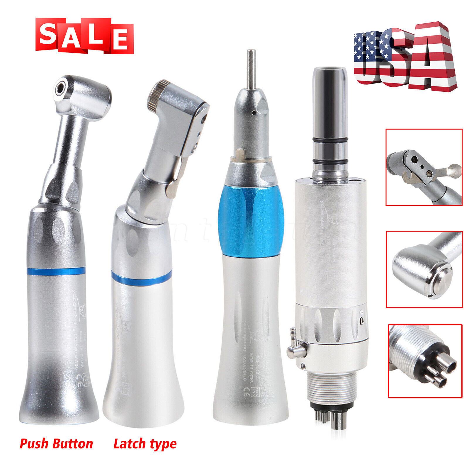 NSK Style Dental Slow Low Speed Handpiece Straight Contra Angle Air Motor 2/4H Y