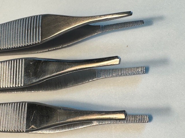 Adson Plain (Without Teeth) Forceps, 5 inch, Stainless Steel (Set of 3)