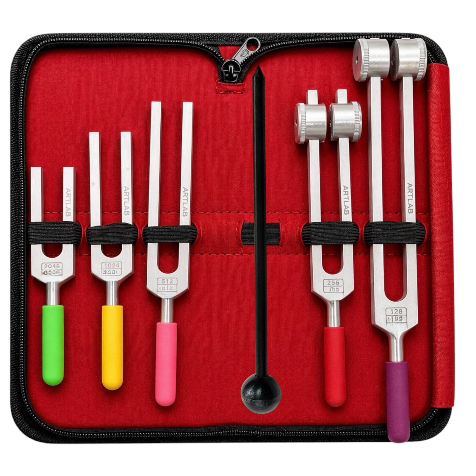 TUNING FORK SET-Tuning Fork Weight Aluminum Clinical Grade Nerve/Sensor W/Hammer