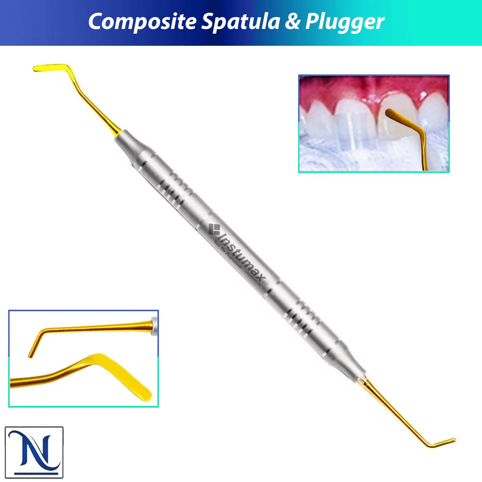 New Dental Composite Filling Instruments – Titanium Gold Tips Spatula & Plugger