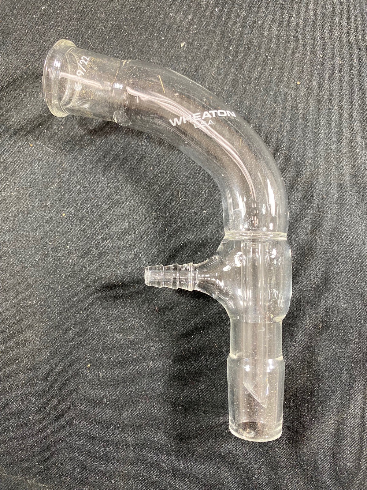 WHEATON Glass 19/22 Joint 105° Vacuum Take-Off Distillation Adapter 276410-0000