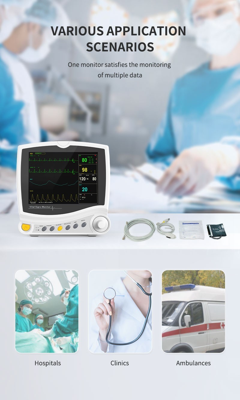 ETCO2 Patient monitor Vital Signs Capnograph CO2 Cardiac ECG NIBP SPO2 RESP TEMP