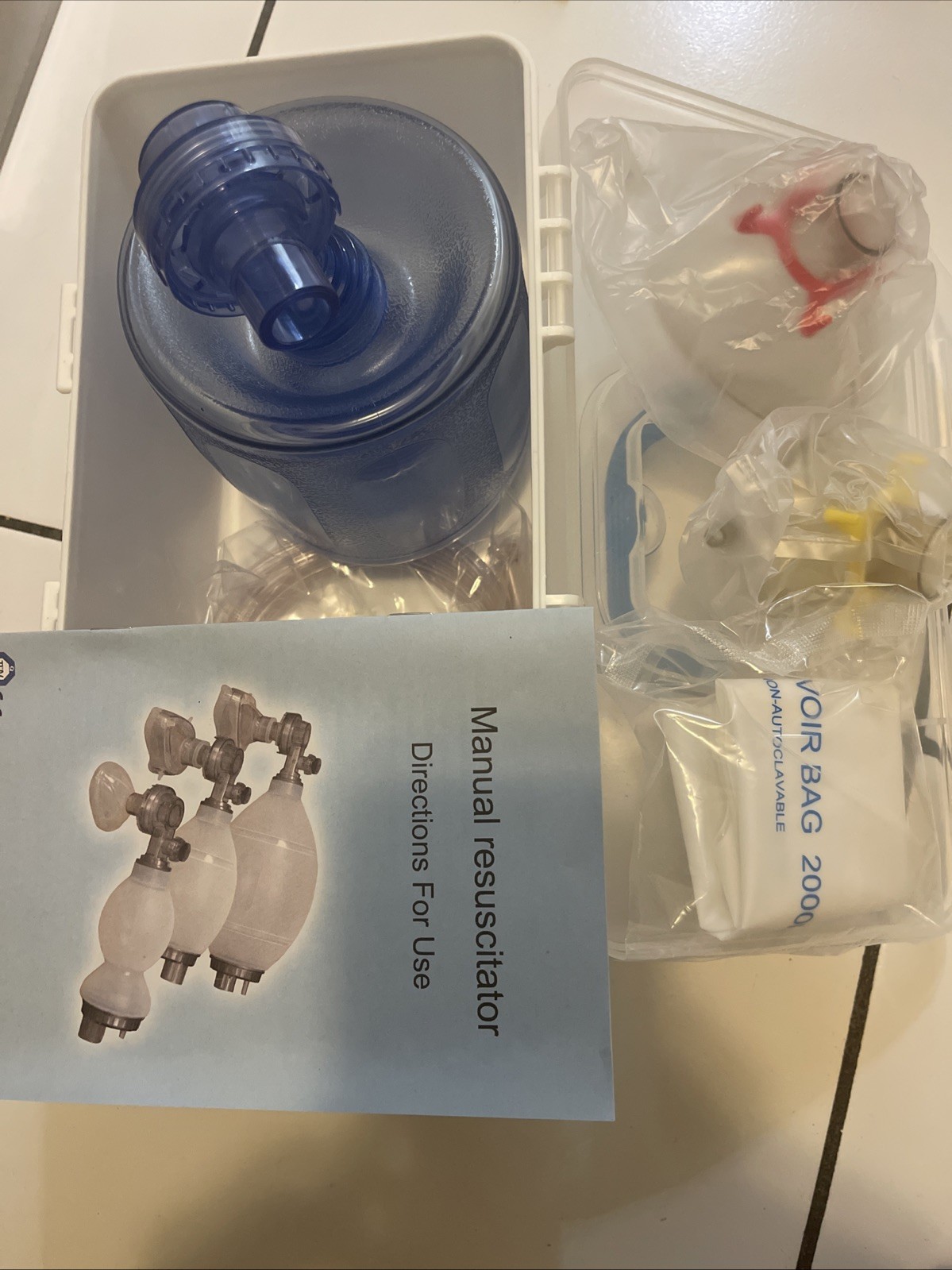 Manual Resuscitator Oxygen Tube for CPR First Aid, Adult, Child, Infant