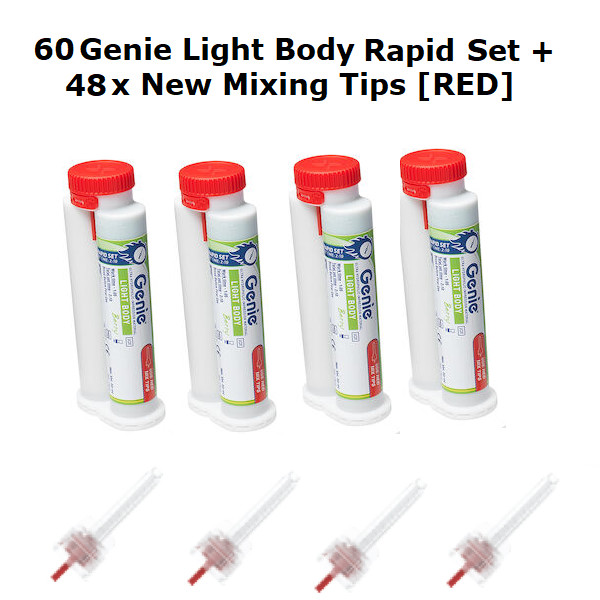 Sultan 60x 50ml Light Body Rapid Set Genie Impression Material + 48 Tips