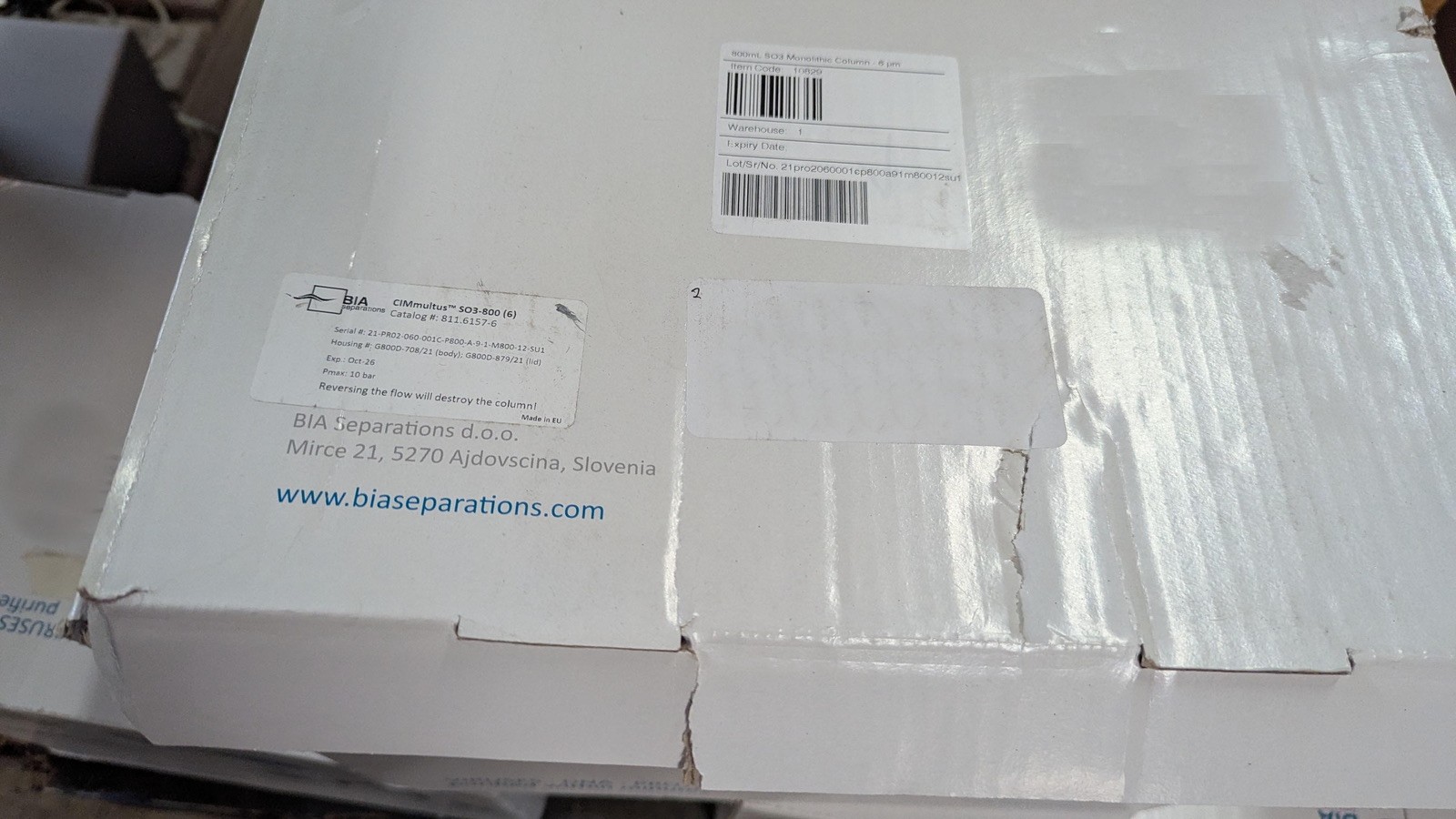 Sartorius BIA Separations CIMmultus SO3-800 800ml Monolithic Column 6 um