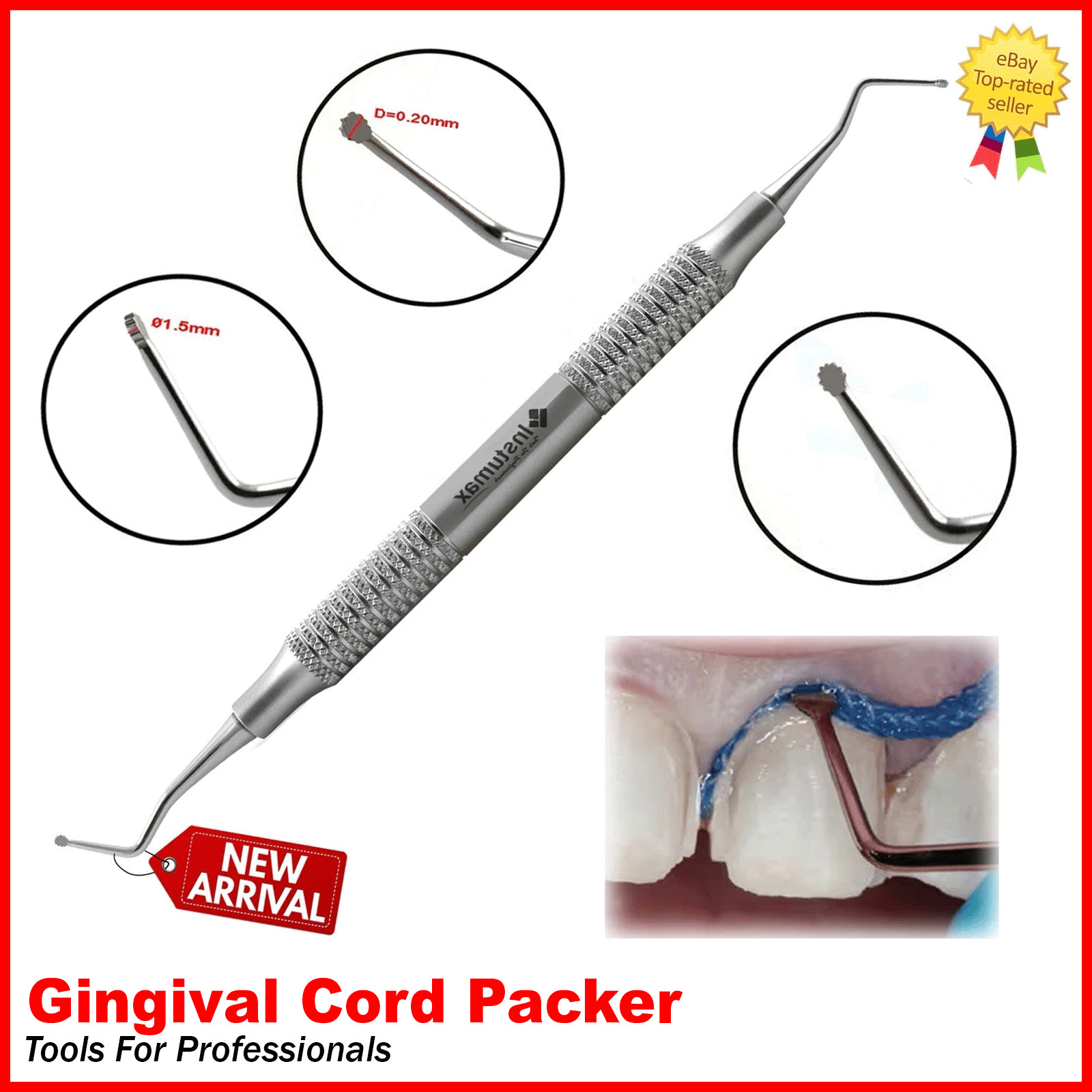 Dental Cord Packer Small Tip Gingival Atraumatic Retraction Instruments
