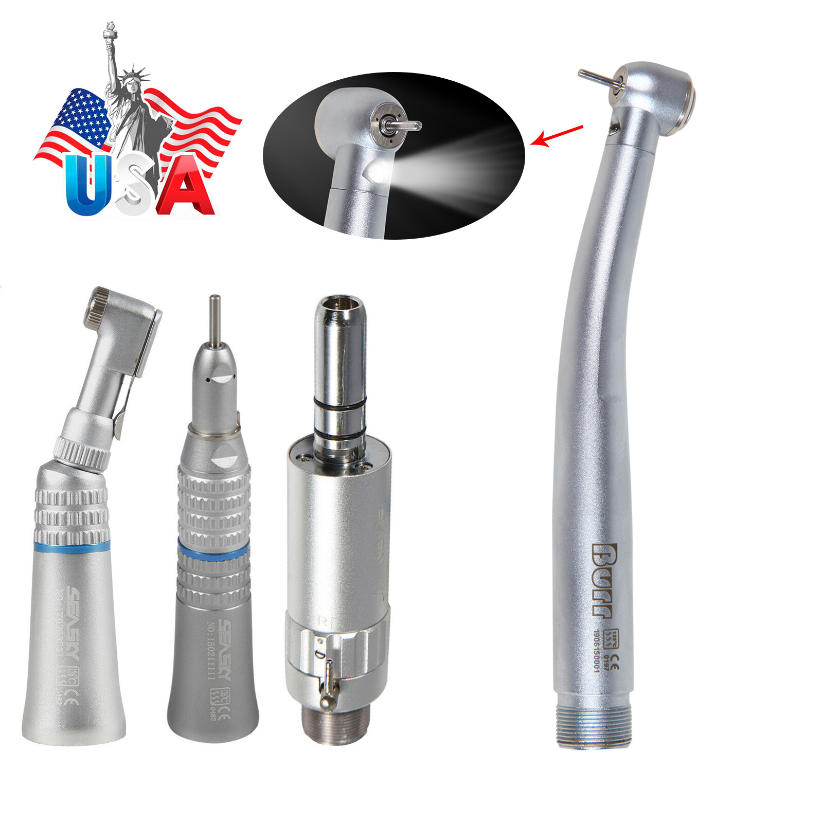 Estilo Dental NSK 2 Agujero LED Alta y Baja Velocidad Kit Pieza de Mano Turbine
