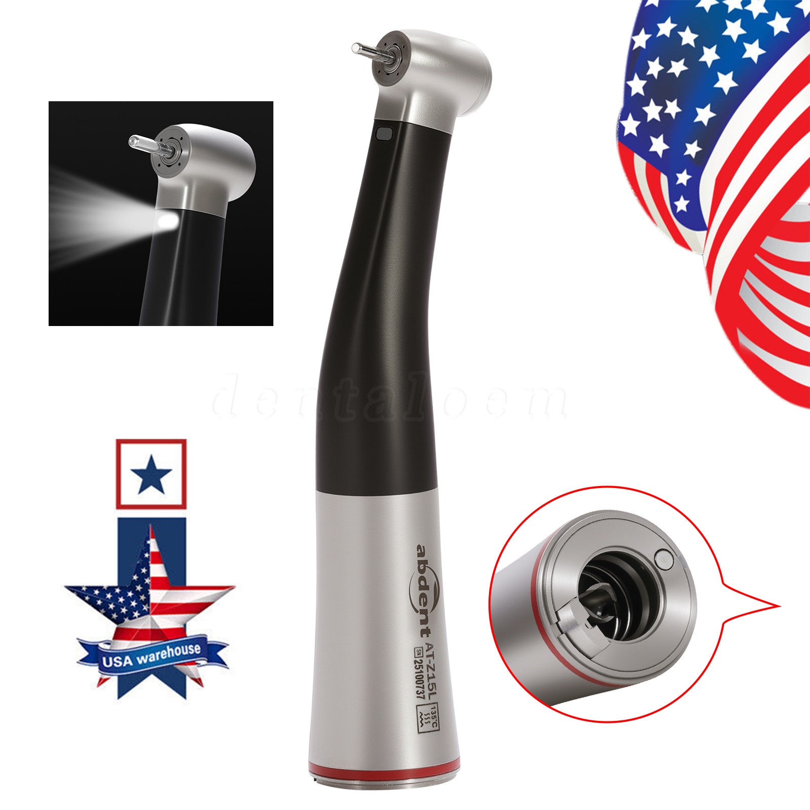 Woodpeck Style 1:5 High Speed Handpiece for MT2 MT3 Dental Electric Motor Black