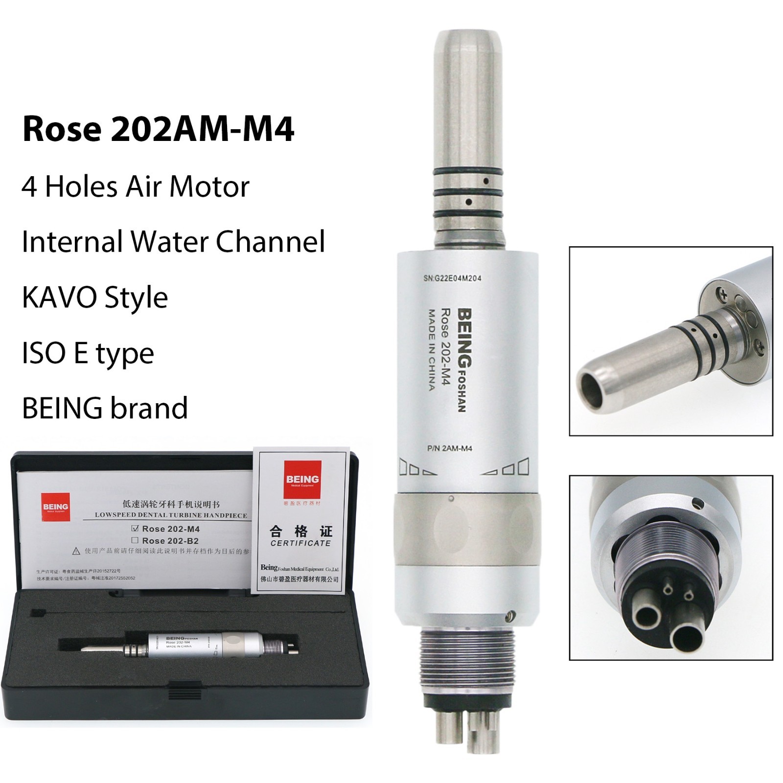 BEING COXO Dental Contra Angle Straight Handpiece Slow Speed Air Motor KAVO NSK