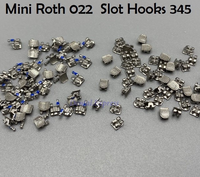 100PCS Dental Orthodontic Brackets Metal Braces Mini Roth Slot 022 345 hooks