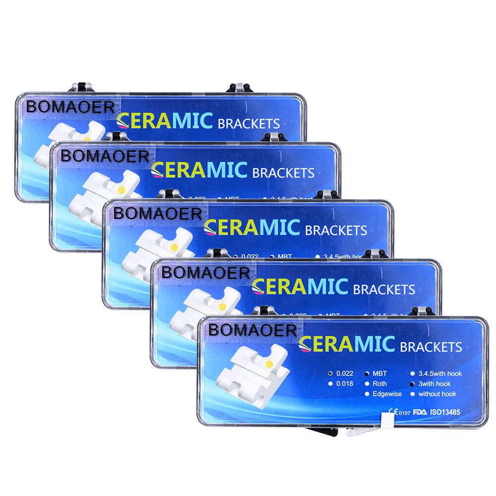 10 kits dental orthodontic ceramic bracket brace mbt slot 022 3 hook 20pcs/kit