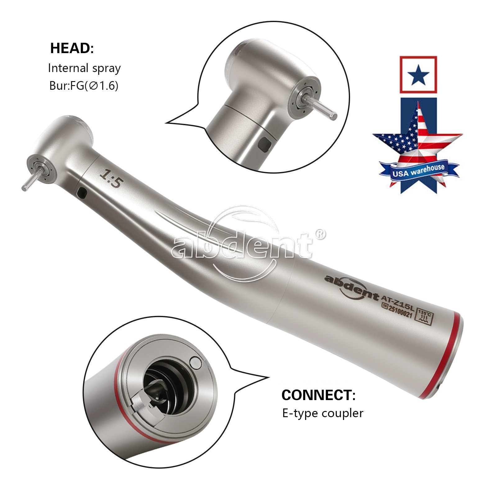 USA 10* NSK Style Turbina Dental High Speed Handpiece Push 4Hole FDA SALE