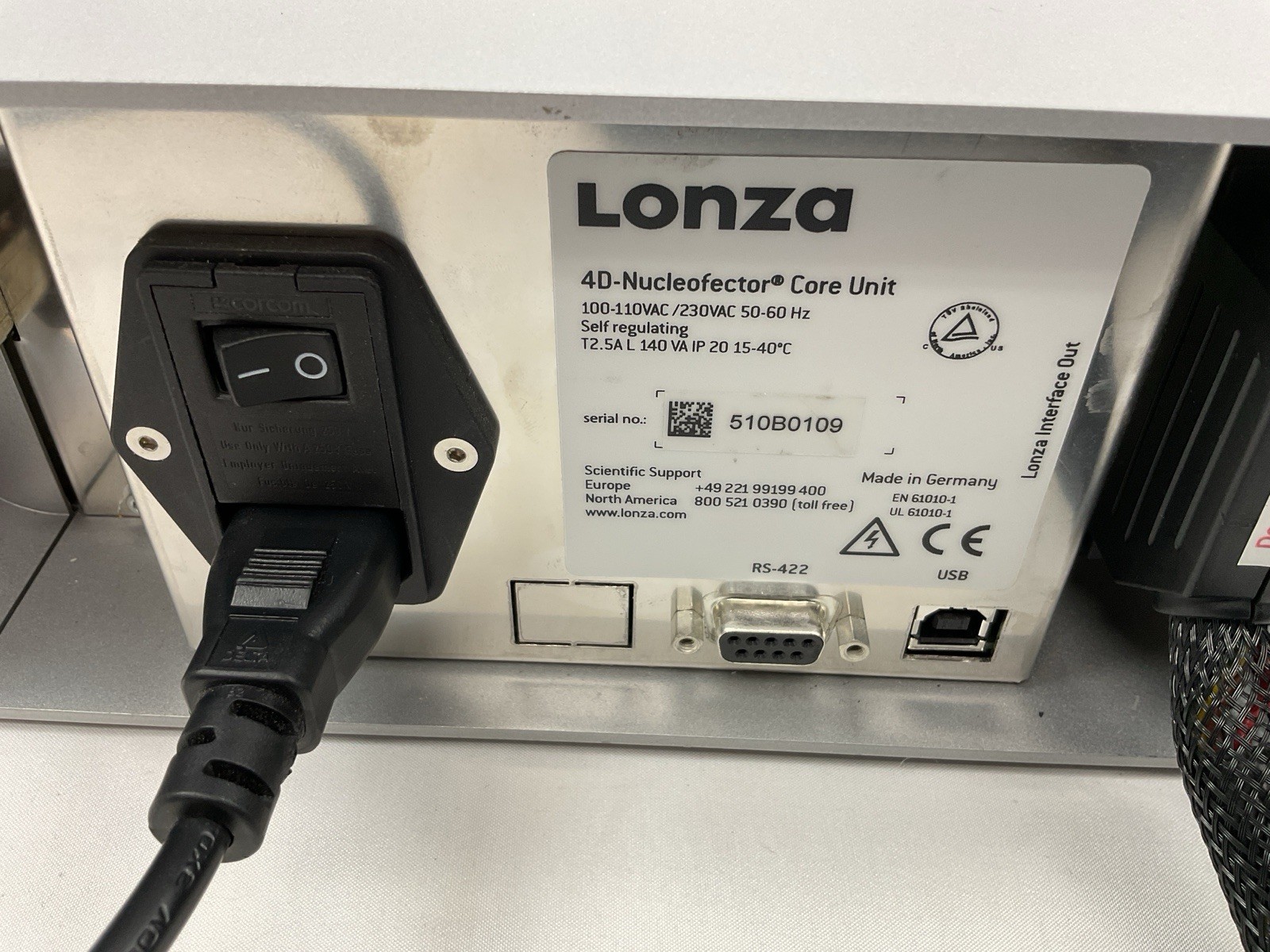 Lonza 4D-Nucleofector Core Unit X Unit Cell Transfection Electroporation CRISPR