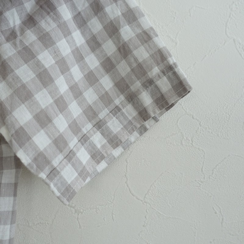 [Margaret Howell MHL.] [Linen Cotton] [Size 2] Short-Sleeve Check Shirt