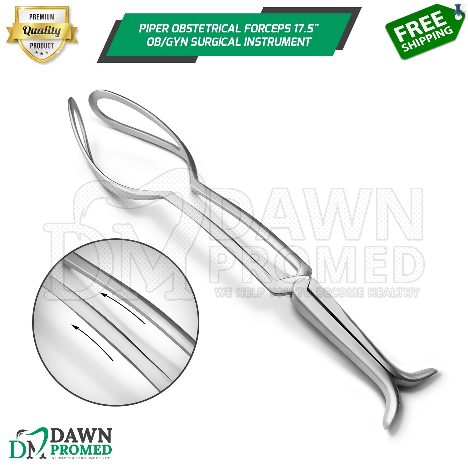 Piper Obstetrical Forceps 17.5″ OB/Gynecology Surgical Fine Quality Instrument