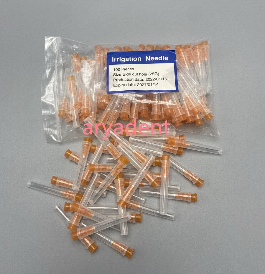Dental Endo Irrigation Needle Disposable Syringe Tips 25/27/30GA Side Cut Vent