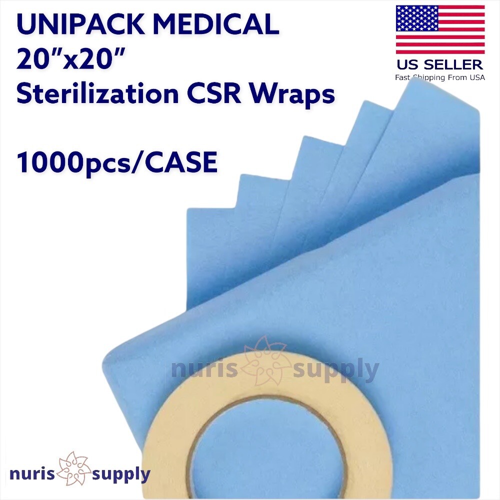 1000pcs/Case Autoclave CSR Sterilization Wrap 20″x20″ UNIPACK Premium Quality