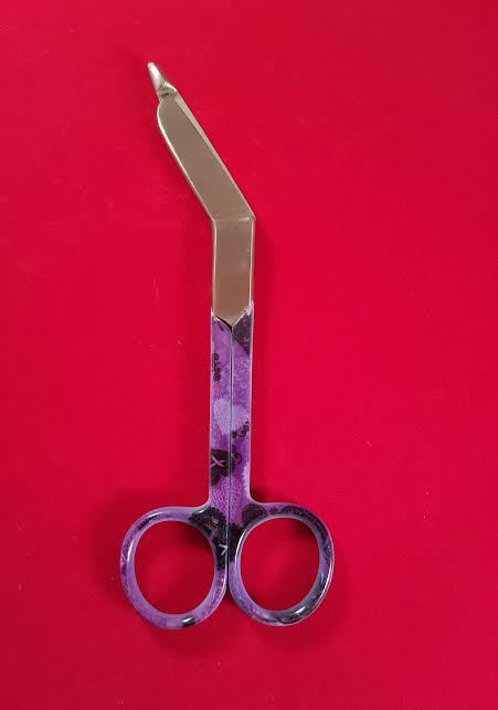 NEW O.R NURSES LISTER BANDAGE SCISSORS 5.5″ COLOR HANDLE(PURPLE) ROUND PATTERN