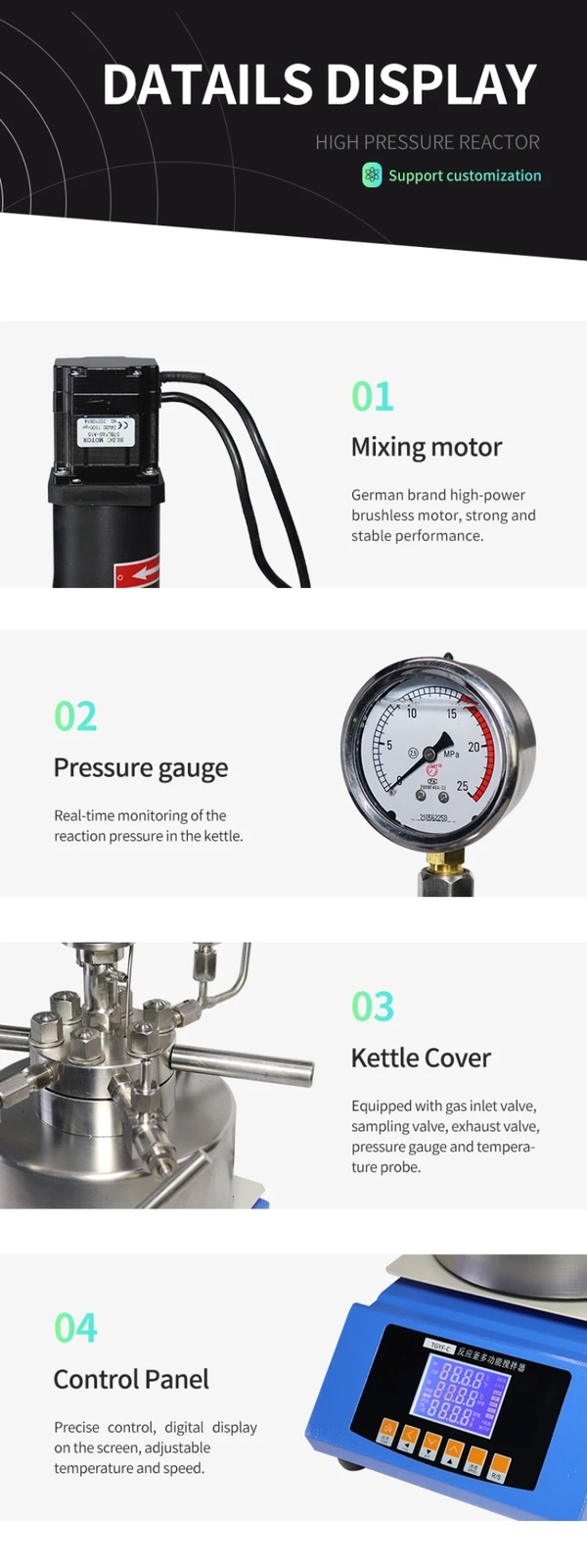 TGYF-C High Pressure Reactor Autoclave Mechanical Stirring Heating Equipment