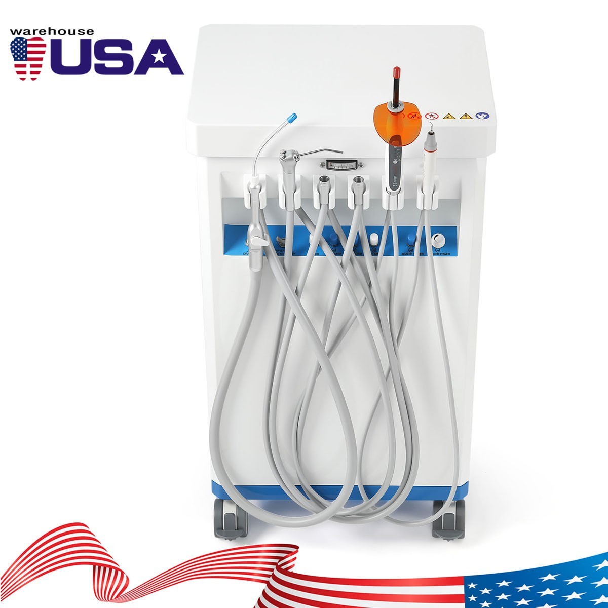 Dental Cart Delivery Unit with Air Compressor LED Curing Light Scaler PU-P209