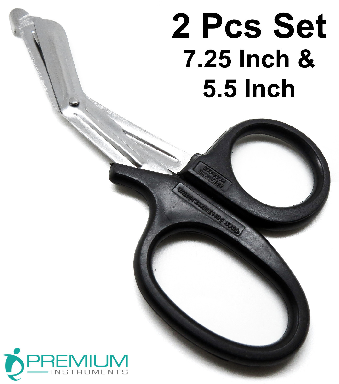 2 Pcs EMT Utility Black Scissor 5.5″ & 7.25″ Medical Paramedic First Aid Shears