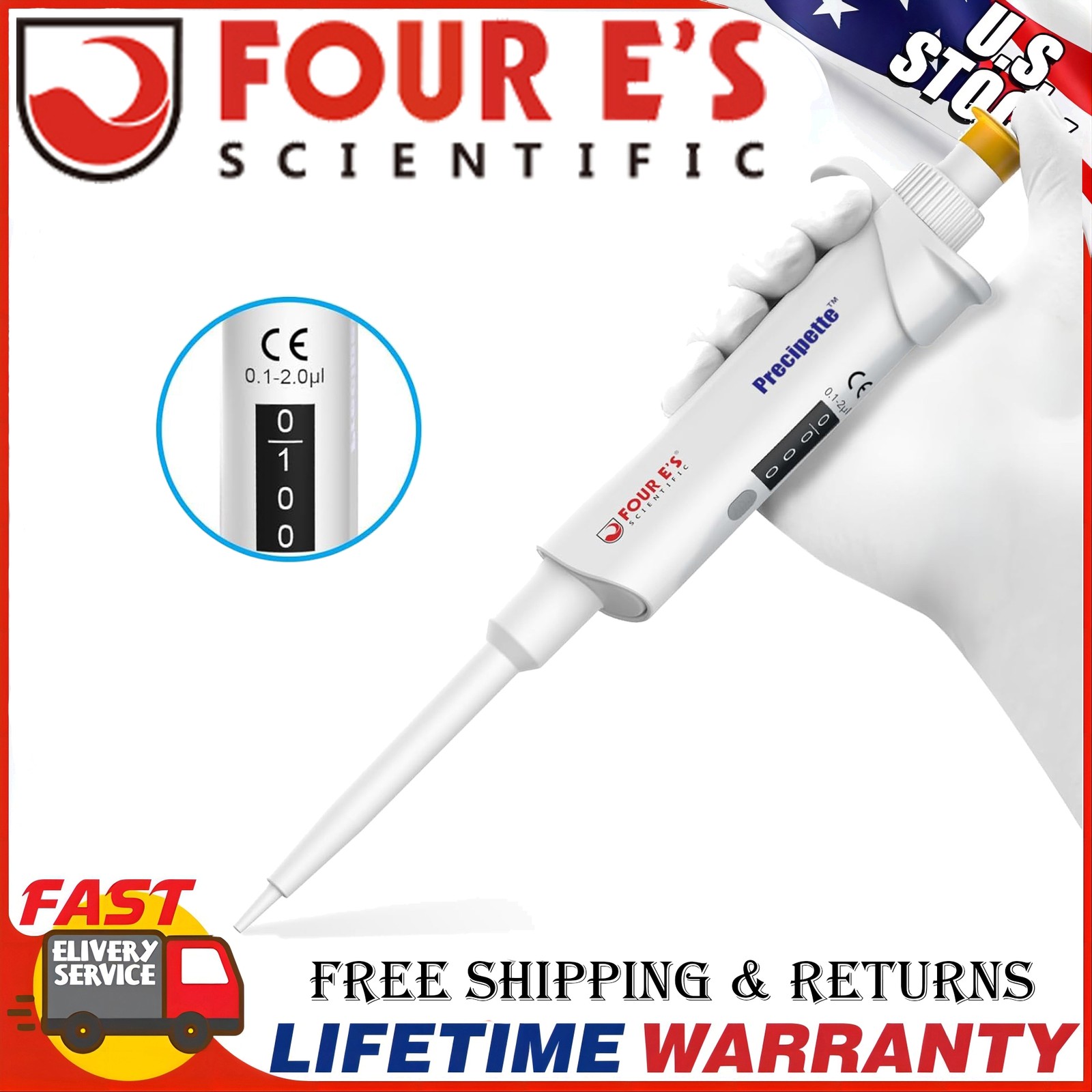 Micropipette Lab Pipettor Adjustable Single Channel Pipette Tips(PP)Autoclavable