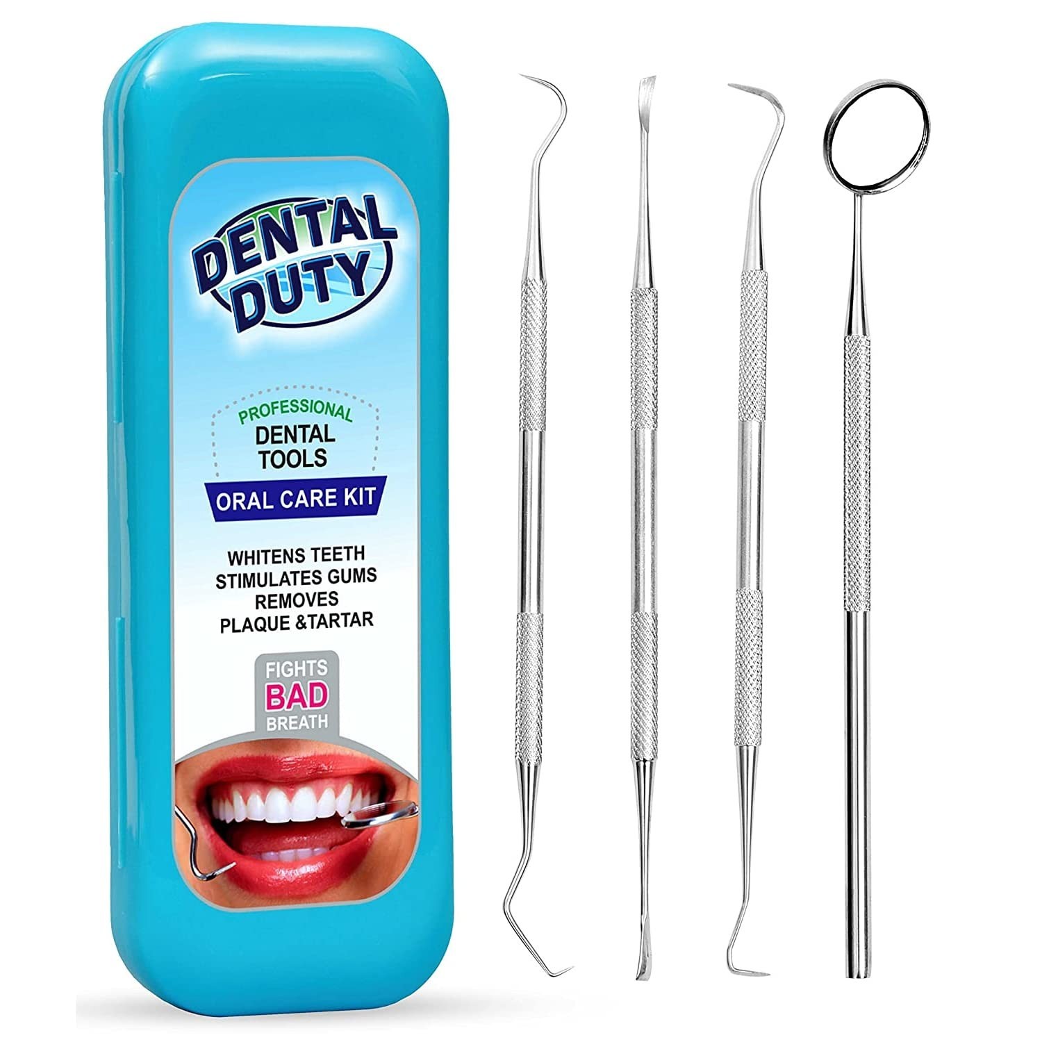 Professional Dental Tools Kit – Aqua Plaque Remover, Mirror, Scraper & Scaler