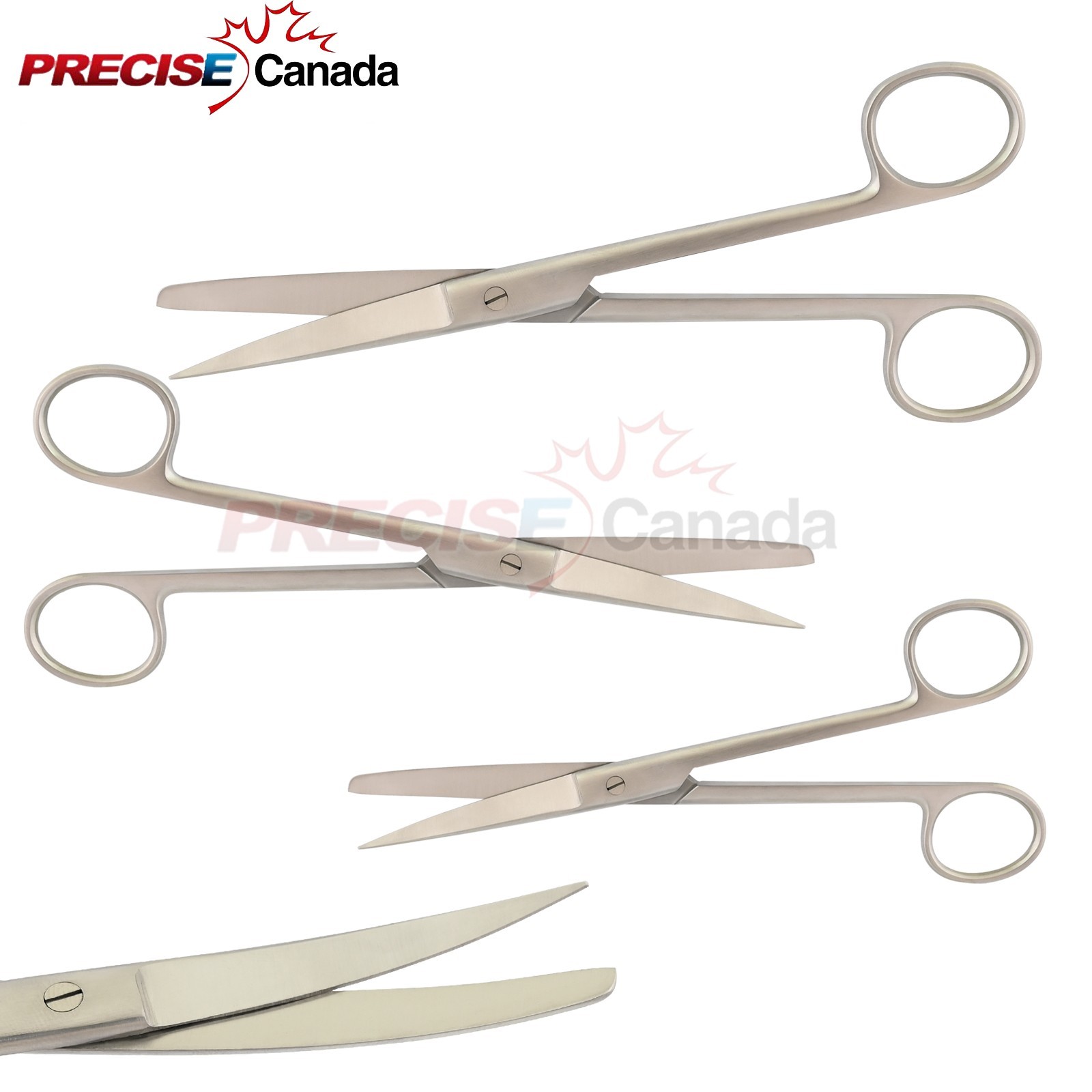 3 Operating Scissors 4.5″+5.5″+6.5″ Curved Sharp Blunt Surgical Instruments