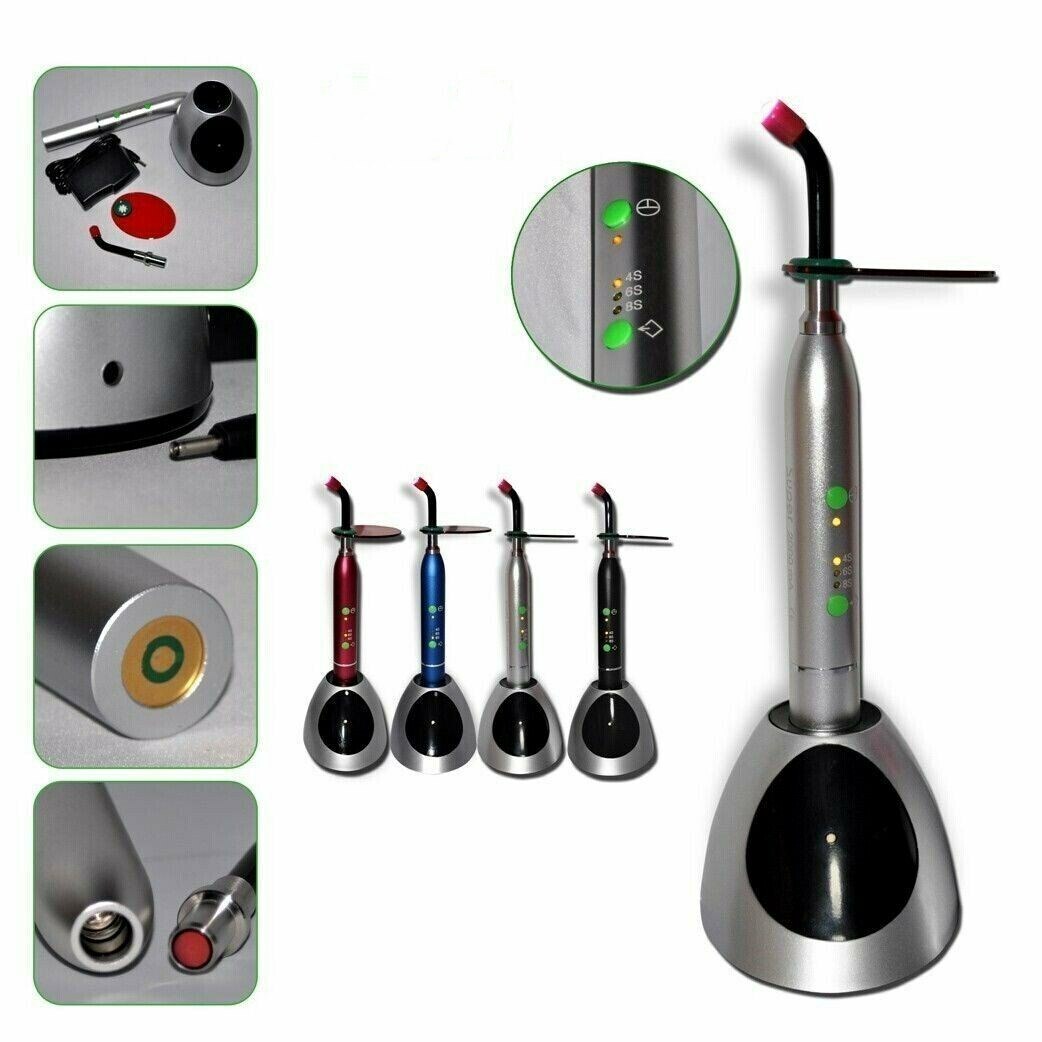 Dental 10W Wireless Cordless LED Curing Light 2000mw/cm2 Metal Handle US STOCK