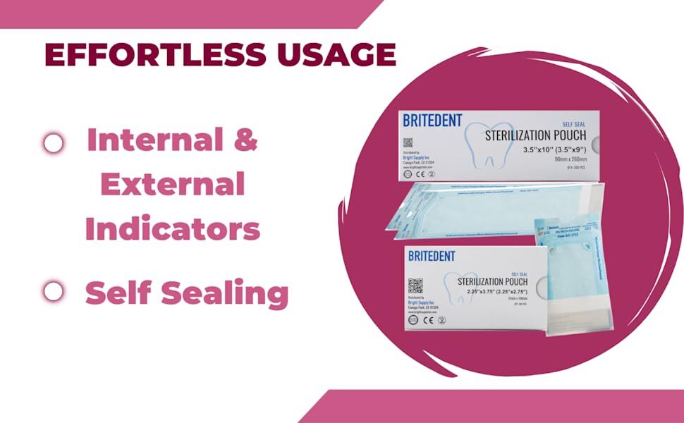 Self Seal Sterilization Pouches – Autoclave Sterilizer Bags 3.5 x 6.5 Tattoo