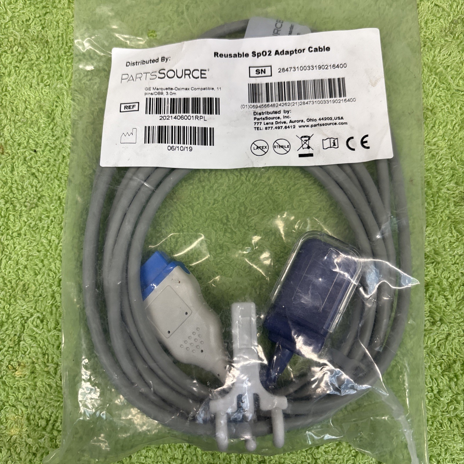 New GE Nellcor Oximax Compatible Adapter Cable 2021406-001 reusable Sp02