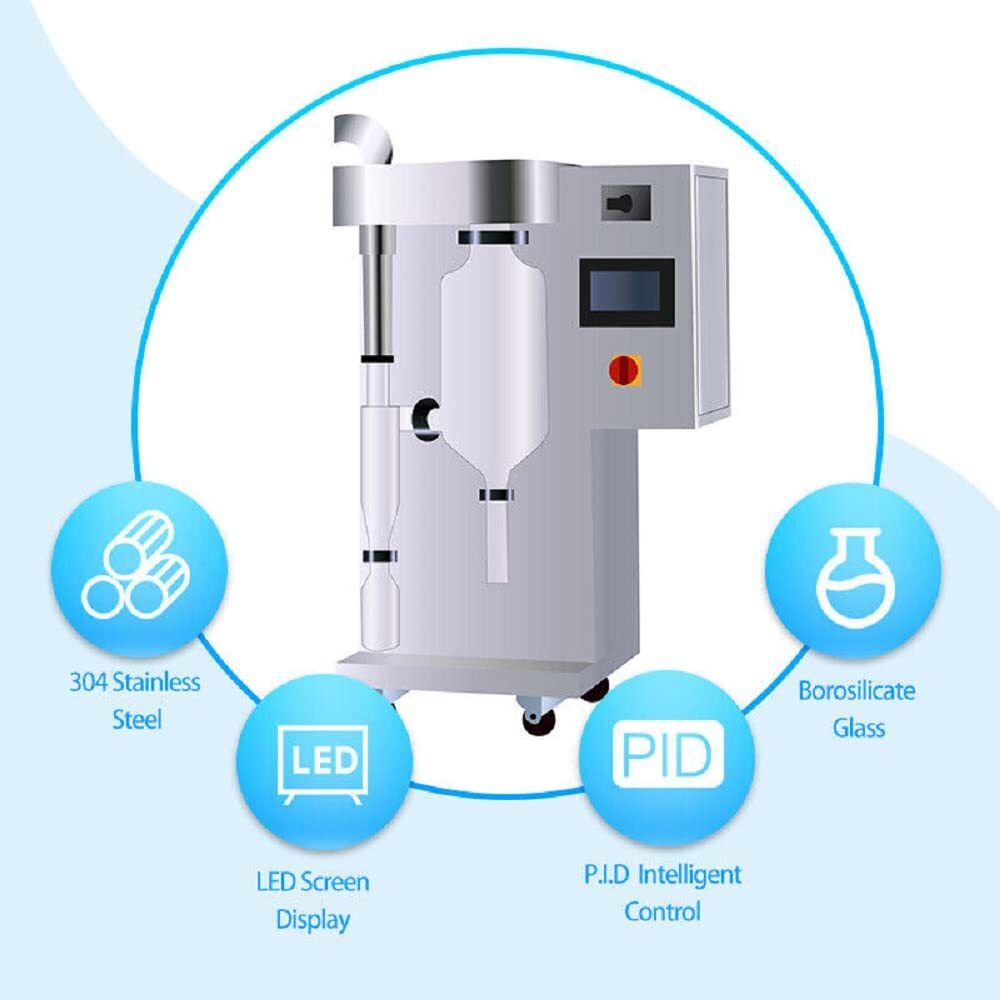 2L Mini Glass Spray Dryer High-Speed for Drying Heat Sensitive Liquid Materials