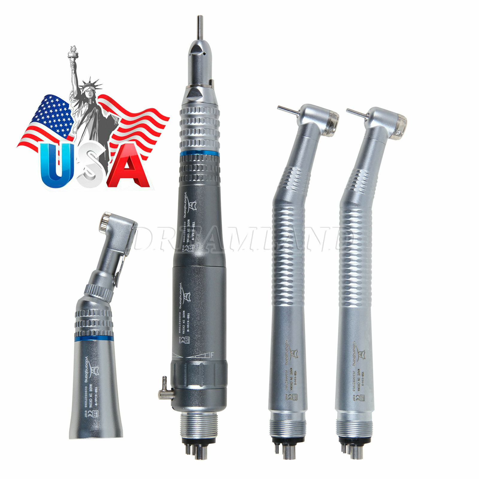 High Low Speed Handpiece Kit Contra Angle Air Motor Straight 4H NEW Dental