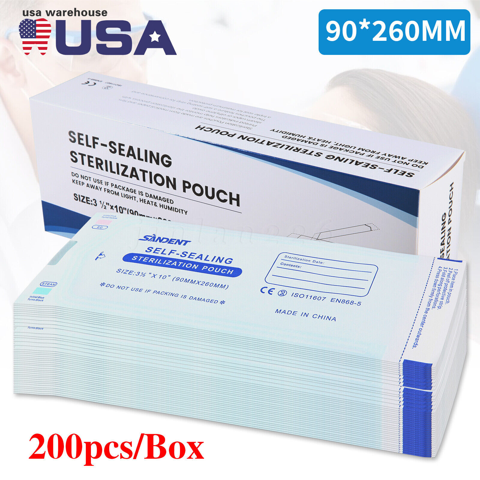 Self Sterilization Pouches Pouch Autoclave, Sterilizer Bags Dental Tattoo Nail