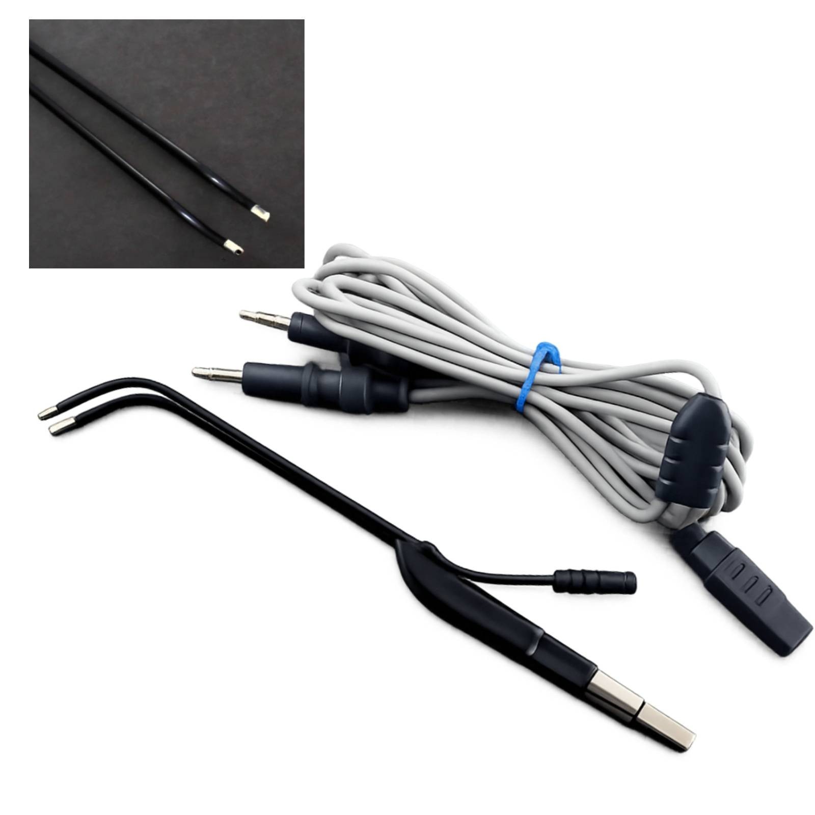 Bipolar Coagulation Forceps 90D 21 cm w/ Reusable Cables For Nasopharynx