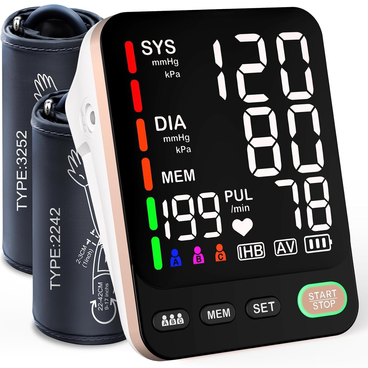 Blood Pressure Monitor, Extra Large 2 Cuffs Accurate Upper Arm Blood Pressure…