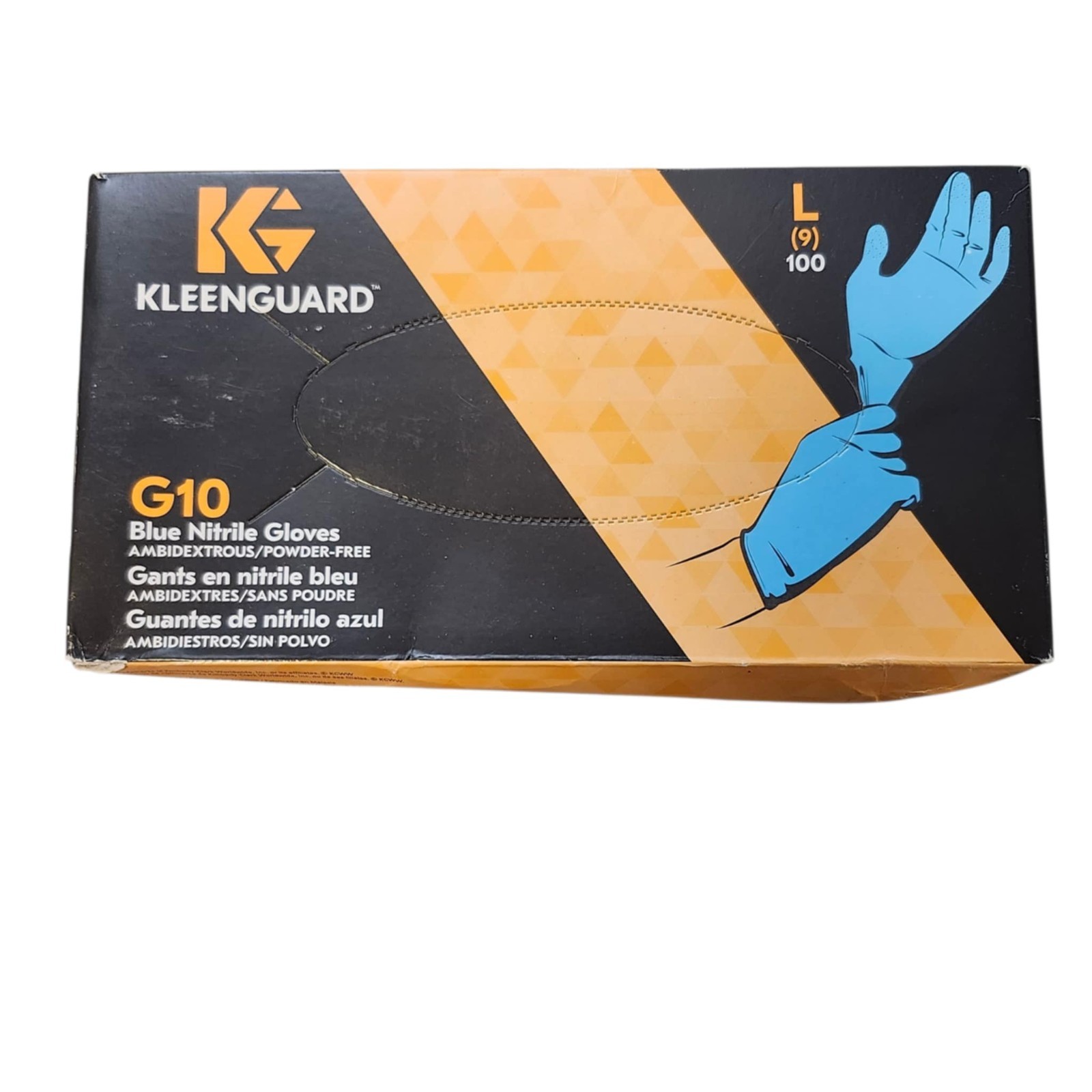 Kleenguard Blue Nitrile Gloves G10 Size Large Powder Free