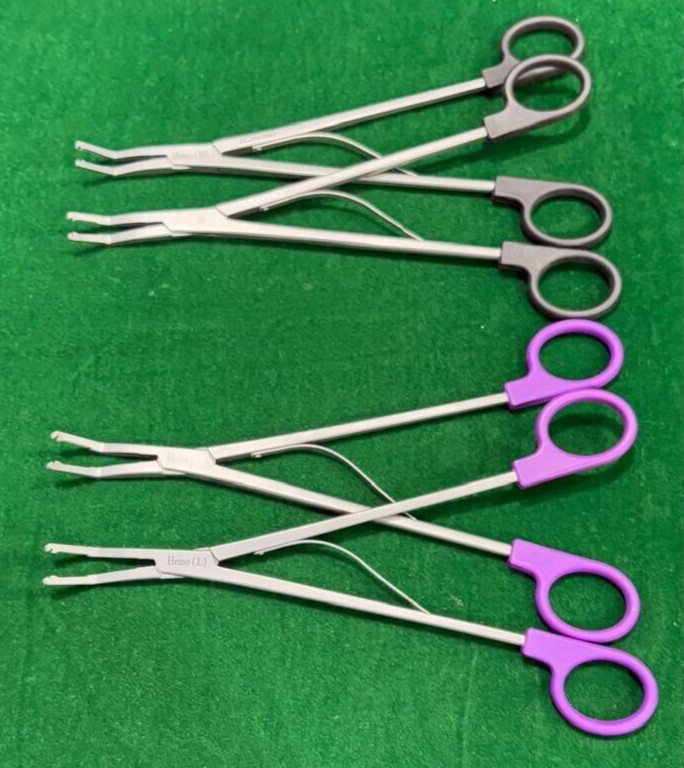 4pc Laparoscopic Open Surgery Hem-o-Lok Applier Black (ML)/ Purple (L) Reusable