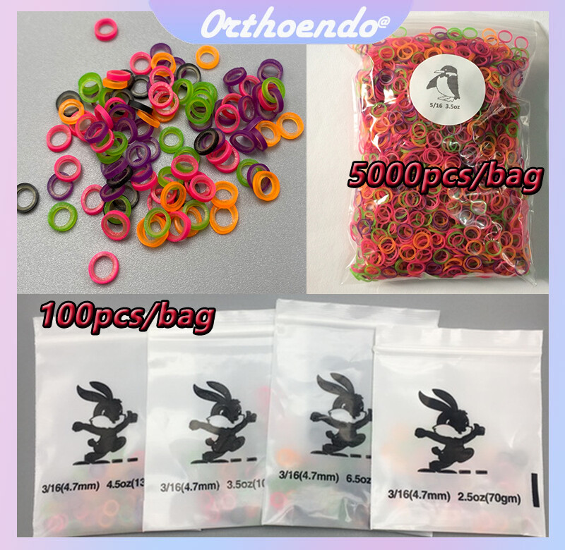 5000pcs Elastics Rubber Bands Dental Orthodontic Latex Braces 2.5 3.5 4.5 6.5 OZ