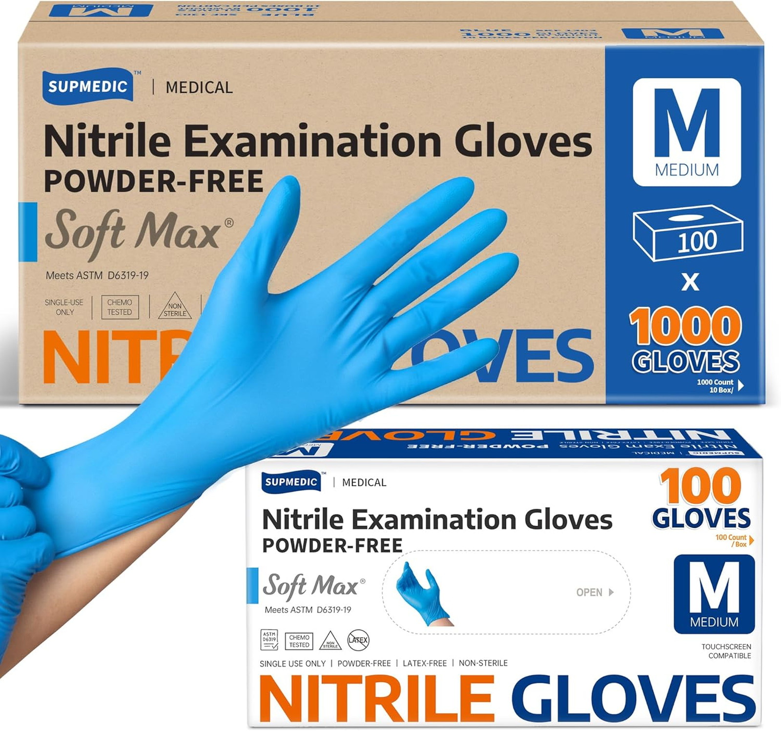 Medical Nitrile Exam Gloves Powder Free Latex Free Food Safe Cleaning Disposable