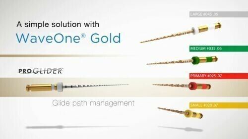 Waveone Gold Small, Primary, Medium, Large Reciprocating Files Dentsply 3 Pack