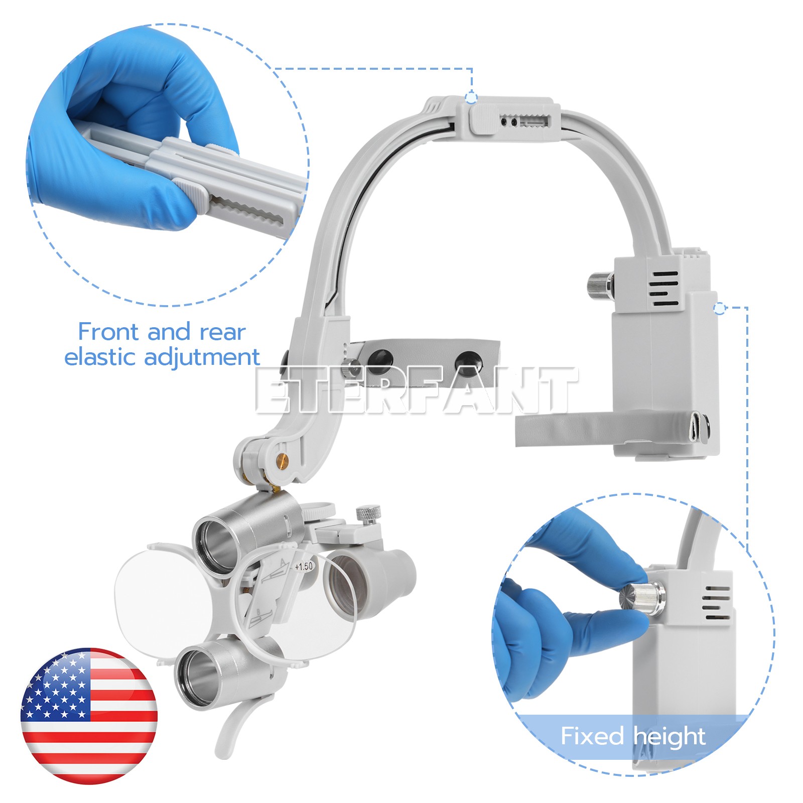 Dental 6LED 8W/9W Shadowless Light for Dental Chair/3.5X Binocular Loupe 5W 2LED
