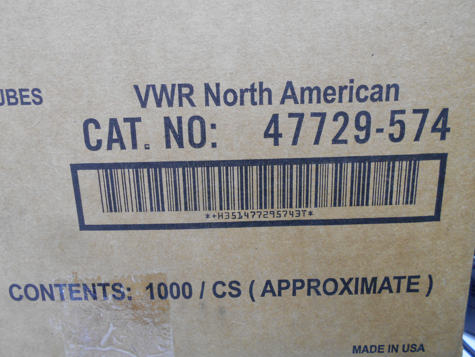 VWR 47729-574 DISPOSABLE BOROSILICATE GLASS CULTURE TUBES 15 X 85MM APPROX 1000/