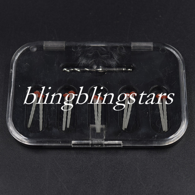 1.2mm Red 1 Box Dental Fiber Post Resin Screw Thread Quartz Drills 10Pcs&1 Drill