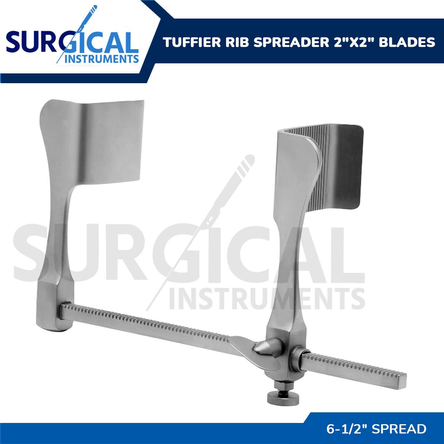 Tuffier Rib Spreader 2″ x 2″ Blades with 6-1/2″ Spread Stainless German Grade