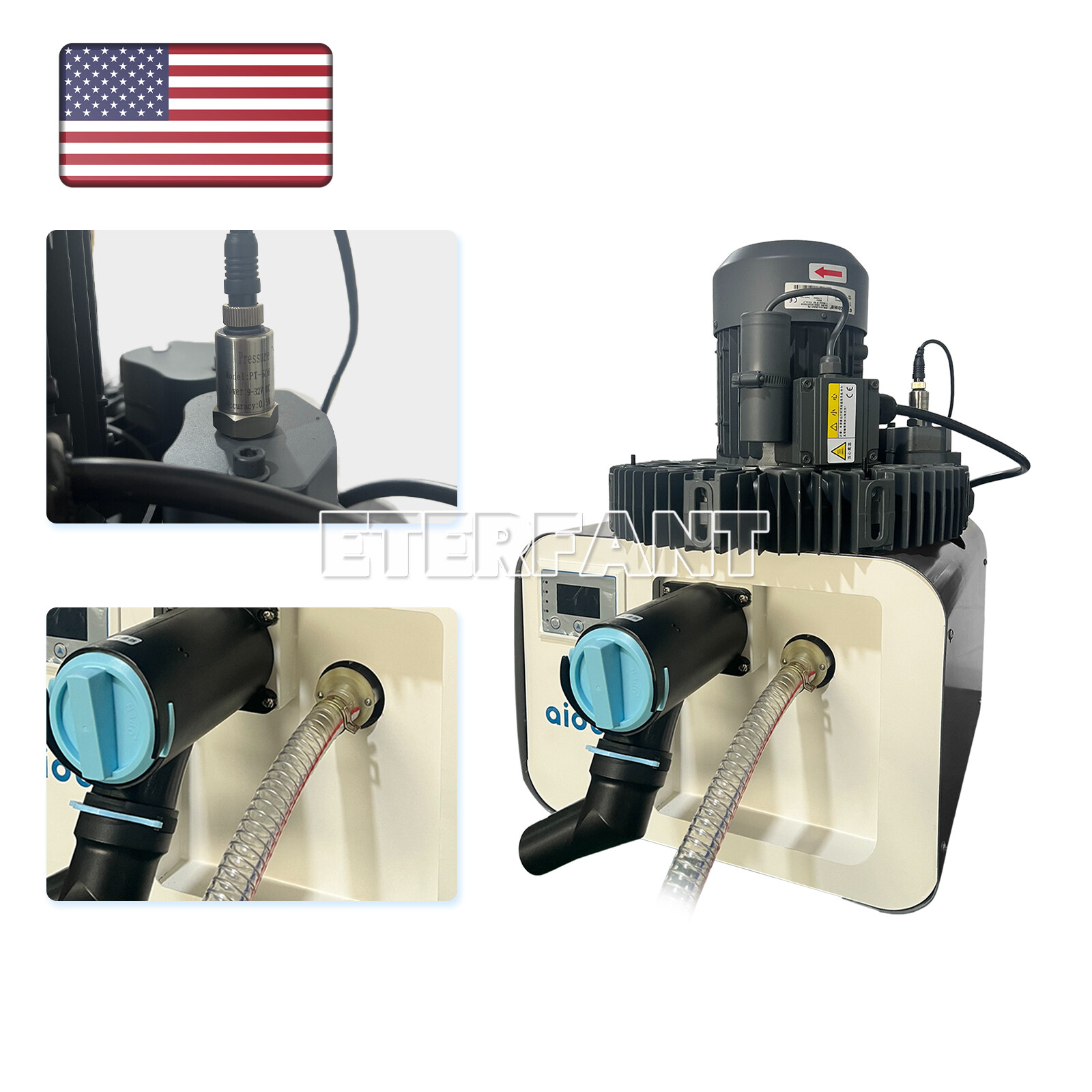 ETERFANT Dental 350/600/1300/2200L/min Electric Mobile Suction Unit System US