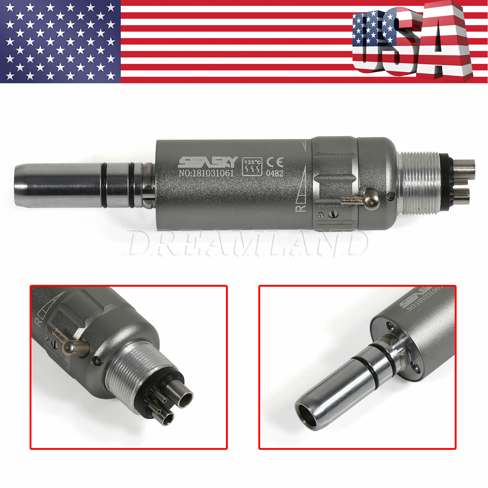 NSK Style Dental Straight Nosecone /Air Motor Low Slow Speed Handpiece 4H 1:1 AA