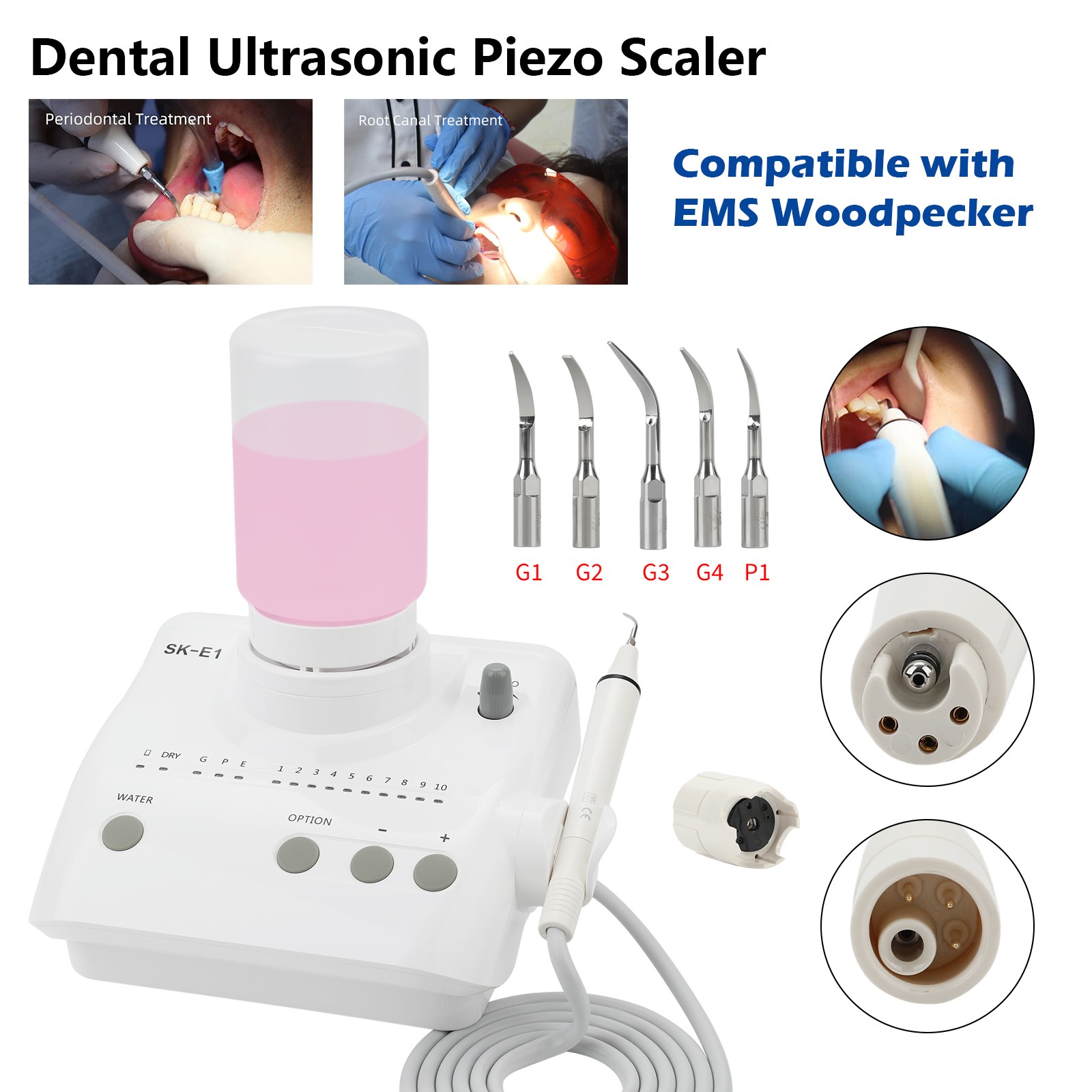 Dental Ultrasonic Piezo Scaler 2 Bottles Fits EMS Cavitron Woodpecker Handpiece