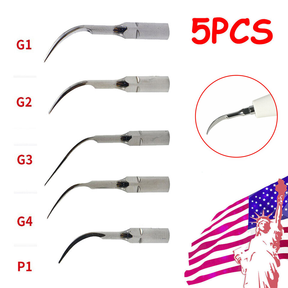 5Pcs Dental Ultrasonic Air Scaler Tips Mix G1 G2 G3 G4 P1 Set Fit Woodpecker EMS