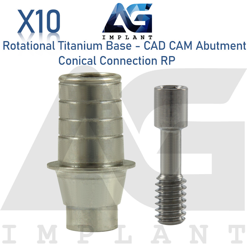 10 Rotational Titanium Base CAD/CAM RP Conical Connection Screw